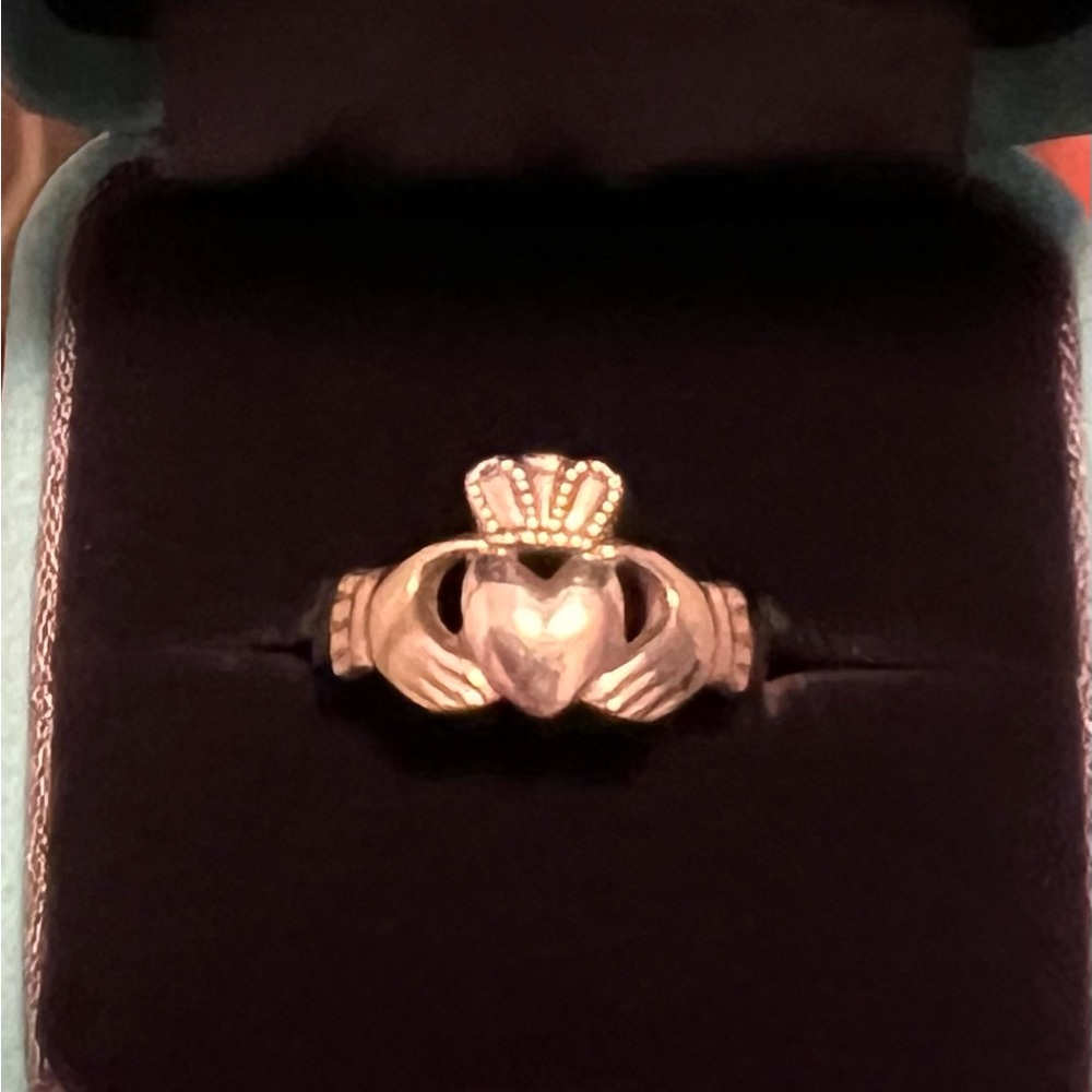Irish Claddagh Ring 925 Sterling Silver, size 4.75